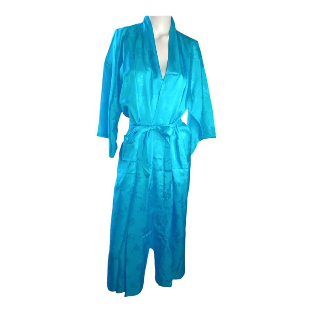 Vintage Golden Bee Satin Dressing Gown‎ S /M